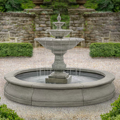 Savannah Estate Fountain on gravel in the backyard