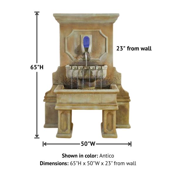 Savonna Wall Fountain with Legs with product details.
