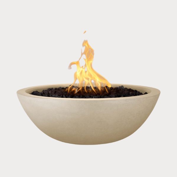 Sedona Fire Bowl, Vanilla against gray background