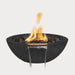 Sedona Wood Grain Fire Water Bowl, Ebony against gray background