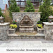 Segovia Fountain beside yellow flowers