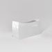 Seoul Modern Curved Rectangle Fiberglass Planter in gloss bright white against gray background.