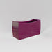 Seoul Modern Curved Rectangle Fiberglass Planter in gloss eggplant against gray background.