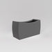 Seoul Modern Curved Rectangle Fiberglass Planter in matte gunmetal against gray background.
