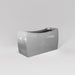 Seoul Modern Curved Rectangle Fiberglass Planter in metallic silver against gray background.