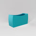 Seoul Modern Curved Rectangle Fiberglass Planter in satin seafoam green against gray background.