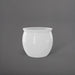 Shanghai Fishbowl Fiberglass Planter in gloss bright white against gray background.