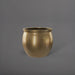 Shanghai Fishbowl Fiberglass Planter in gloss metallic gold against gray background.
