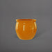 Shanghai Fishbowl Fiberglass Planter in gloss tangerine against gray background.