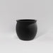 Shanghai Fishbowl Fiberglass Planter in matte charcoal against gray background.