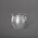 Shanghai Fishbowl Fiberglass Planter in metallic silver against gray background.