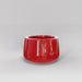 Short Hayden Tapered Round Fiberglass Planter in gloss red against gray background.