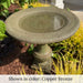 Siena Birdbath in the backyard upclose