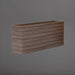 Siena Low Rectangle Wood Look Fiberglass planter in 72 inch against gray background.