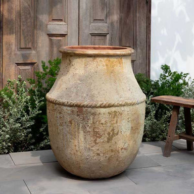 Siracusa Jar Planter - Vicolo Muro - S/1 on concrete in the backyard