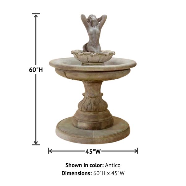 Sirena Mermaid Fountain with product details.