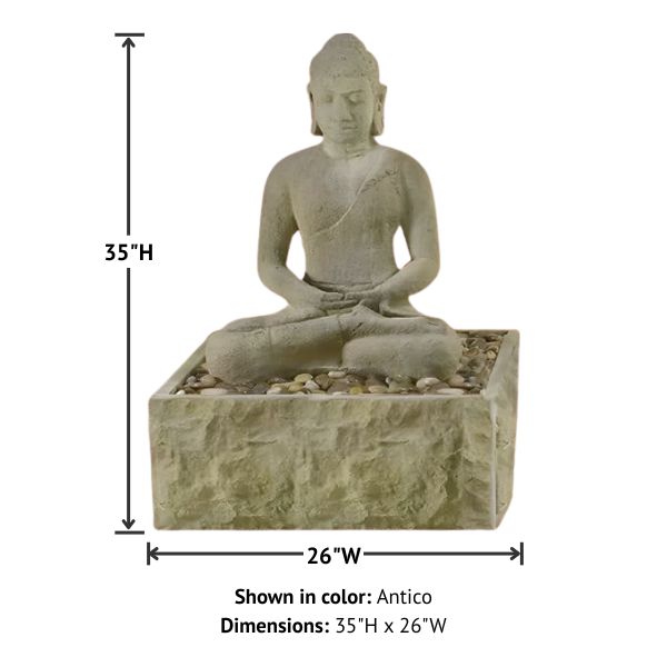 Sitting Buddha Fountain with product details.
