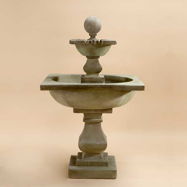 Solara Fountain against brown background.