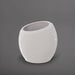 Spiral Globe Fiberglass Planter in gloss bright white against gray background.