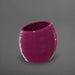 Spiral Globe Fiberglass Planter in gloss eggplant against gray background.