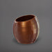 Spiral Globe Fiberglass Planter in metallic bronze against gray background.