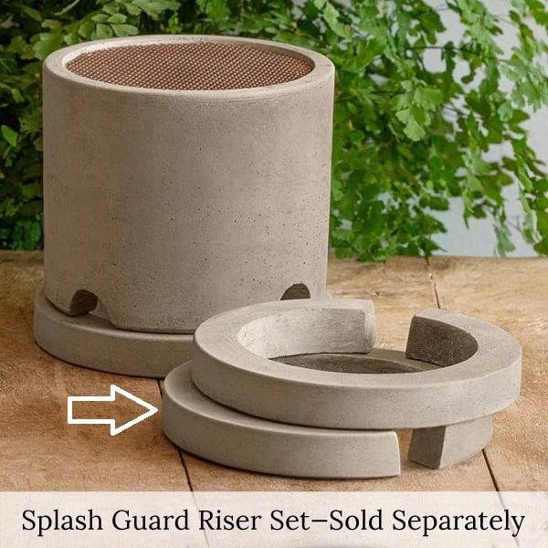 Splash Guard Round Wide with Guard Risers Round on table.