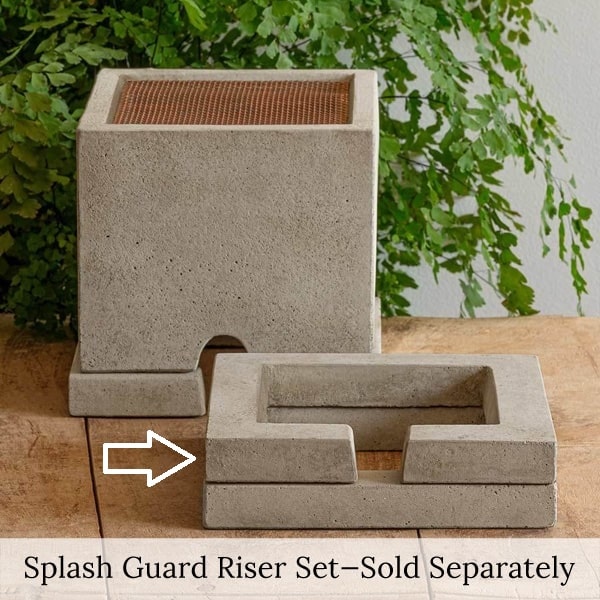 Splash Guard Square Wide with Square Guide Riser on table.