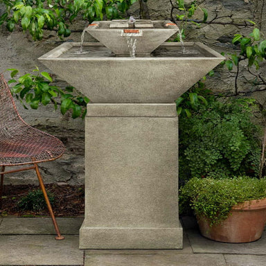 Square Two Fountain on concrete in action.