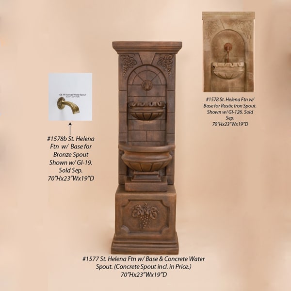 St. Helena Fountain with base with spout images.