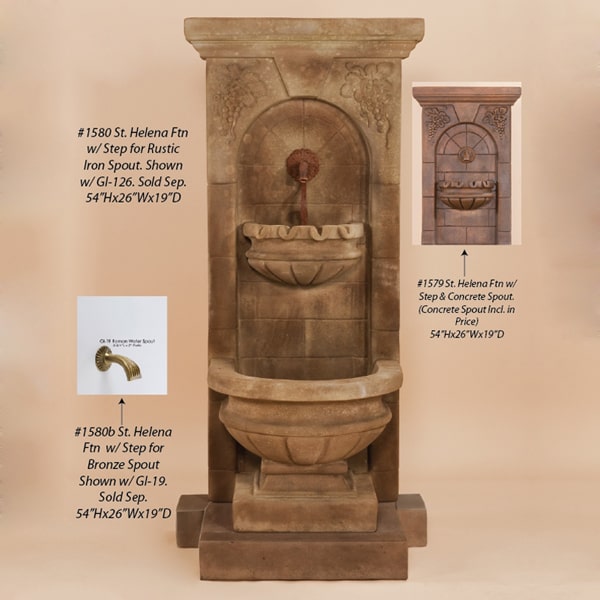 St. Helena Fountain with step with spout images.