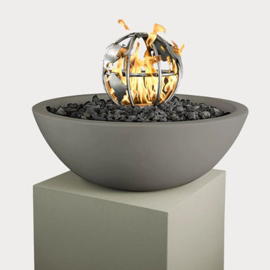 Stainless Steel Fire Globe against gray background