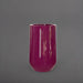 Tall Hayden Tapered Round Fiberglass Planter in gloss eggplant against gray background.