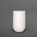 Tall Hayden Tapered Round Fiberglass Planter in matte bright white against gray background.