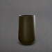Tall Hayden Tapered Round Fiberglass Planter in matte bronze against gray background.