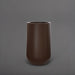 Tall Hayden Tapered Round Fiberglass Planter in matte dark brown against gray background.