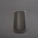 Tall Hayden Tapered Round Fiberglass Planter in matte gunmetal against gray background.