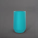 Tall Hayden Tapered Round Fiberglass Planter in satin seafoam green against gray background.