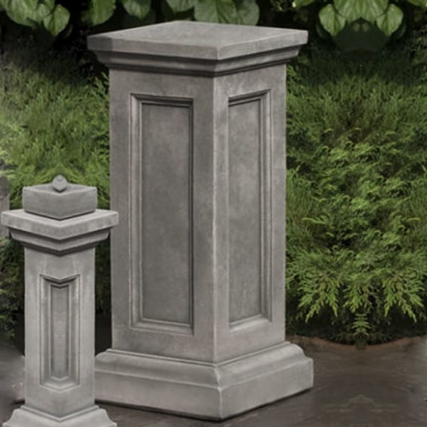 Tall Lenox Pedestal on concrete in the backyard