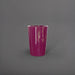 Tagel Tapered Round Fiberglass Planter in gloss eggplant against gray background.
