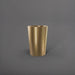 Tagel Tapered Round Fiberglass Planter in gloss metallic gold against gray background.