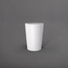 Tagel Tapered Round Fiberglass Planter in matte bright white against gray background.