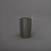 Tagel Tapered Round Fiberglass Planter in matte gunmetal against gray background.