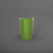 Tagel Tapered Round Fiberglass Planter in satin green against gray background.