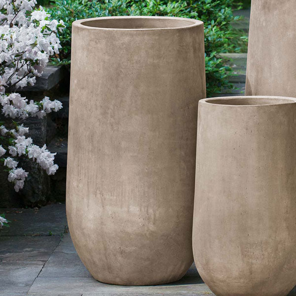 Telluride Planter, Medium in Brown in the backyard