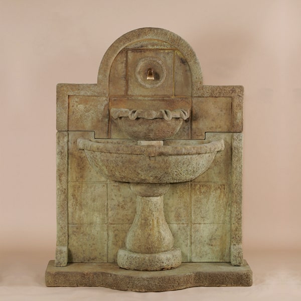 Terme del Foro Wall Fountain for Spout against brown background.