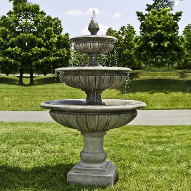 Three Tier Longvue Fountain in action on grass