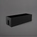 Tiergarden Railing Fiberglass Planter in matte black against gray background.