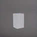 Tolga Corner Fiberglass Planter in metallic silver against gray background.