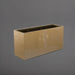 Tolga Rectangle Fiberglass Planter in gloss metallic gold against gray background.