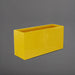 Tolga Rectangle Fiberglass Planter in gloss saffron against gray background.